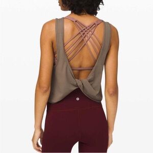 Lululemon Good Turn Tank Twist Back Highlander Olive Green 8